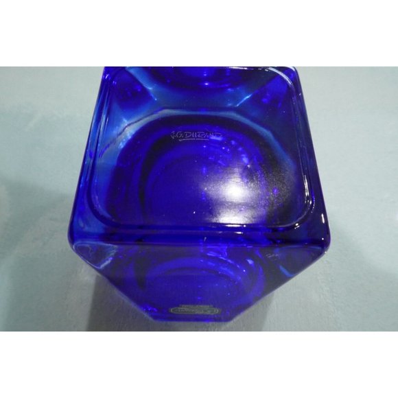 Signed JG Durand Cobalt Blue & Clear Master Salt Etched Signature & Label - Picture 3 of 11